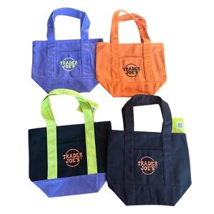 Trader Joe's Trick or Treat Canvas Tote Bags. Set of 4